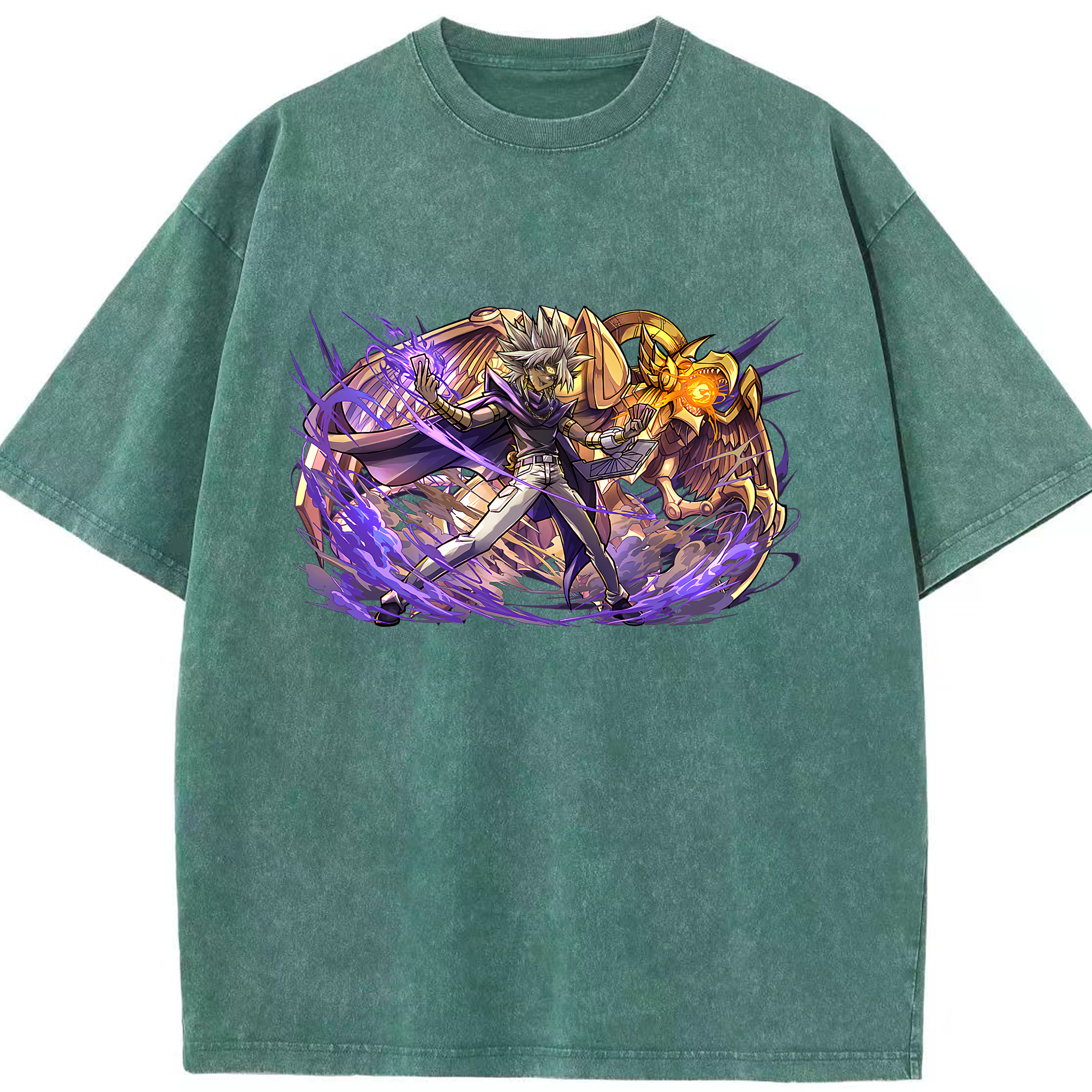 （画像用） 遊☆戯☆王 Yu-Gi-Oh! 綿100% ヴィンテージ風 半袖Tシャツ（フロントプリント）